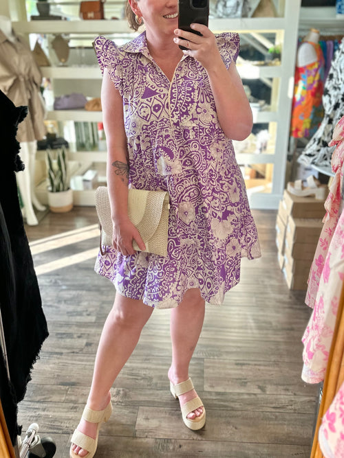 Curvy Purple Paisley Dress