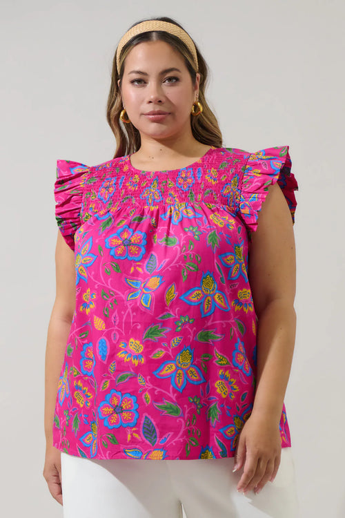 Curvy Pink Floral Top
