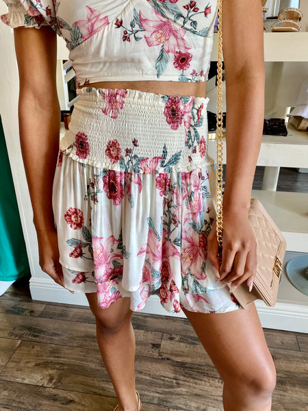 Floral Smocked Ruffle Skirt – Armoire Boutique