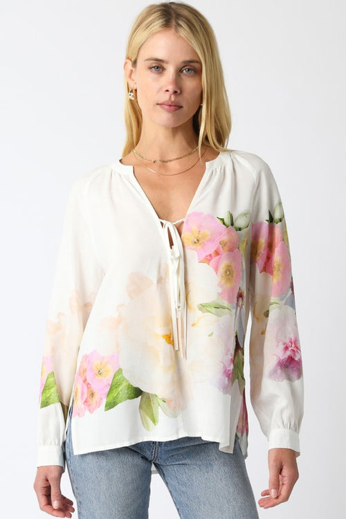 Floral Tie Blouse