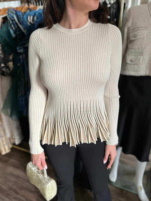 Ivory & Gold Ribbed Top