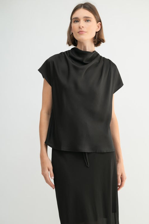 Satin Mock Neck Top