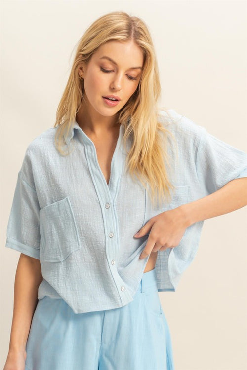 Cotton Crop Button Down Top