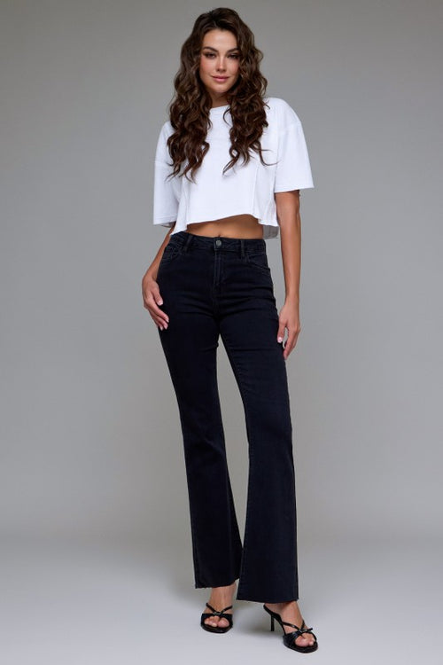 Black High Rise Flare Jeans