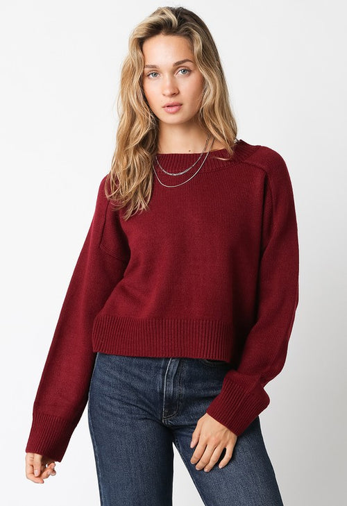 Burgundy Crew Neck Sweater