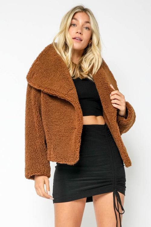 Faux Shearling Collared Jacket