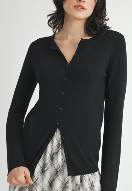 Black Button Cardigan