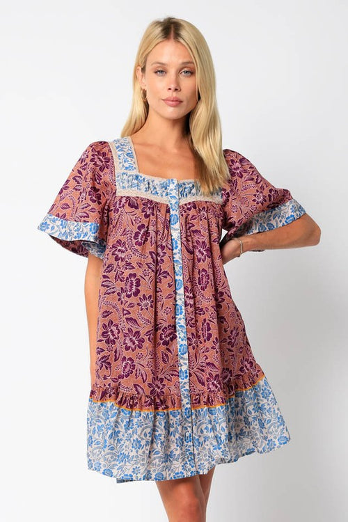 Mixed Pattern Dress
