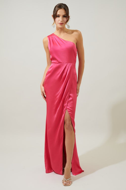 Pink One Shoulder Gown