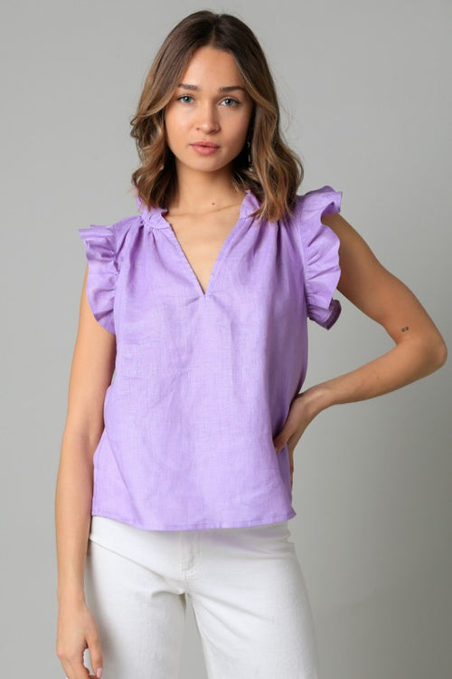 Lavender Linen Top