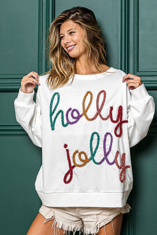 Holly Jolly Tinsel Pullover