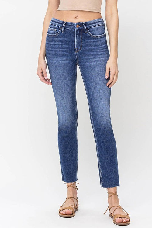 High Rise Slim Straight Leg Jeans