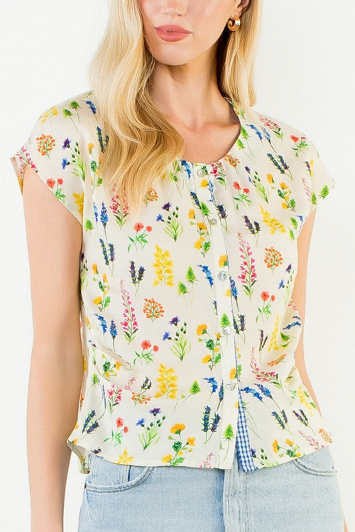 Floral Button Down Top
