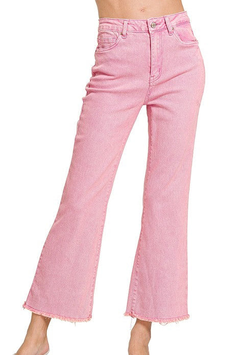Color Crop Flare Jeans