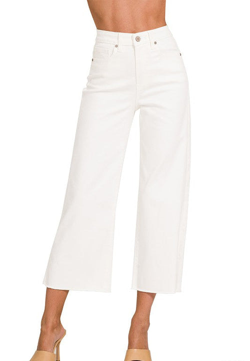 High Rise Ivory Jeans