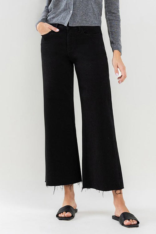 Curvy Black Wide Leg Jeans