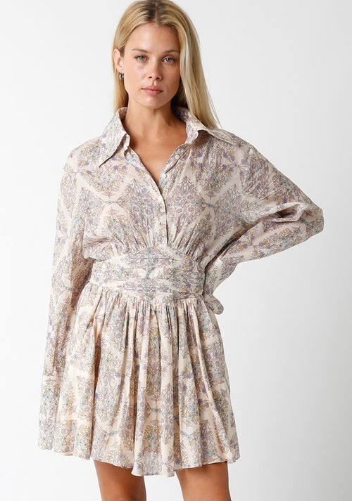 Lilac Floral Print Dress