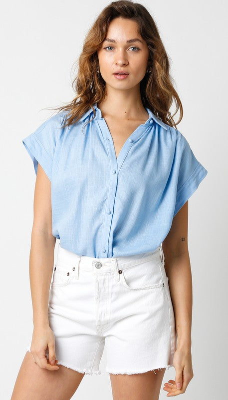 Short Sleeve Button Down Top