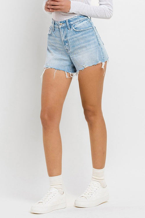 Light Wash Distressed Denim Shorts