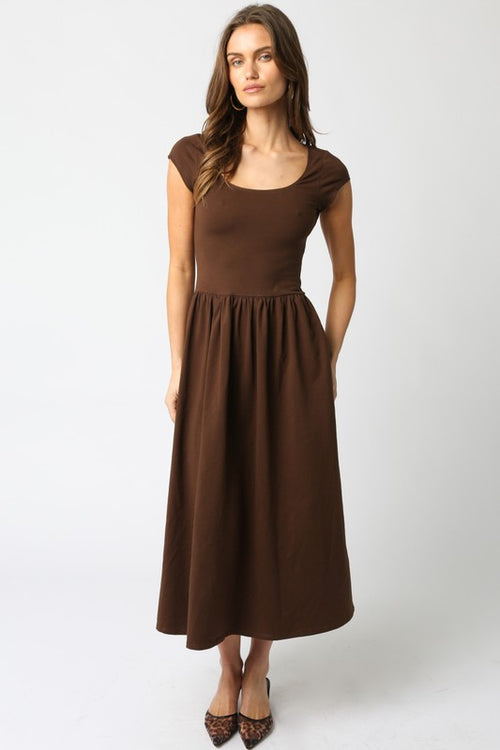 Cap Sleeve Midi Dress