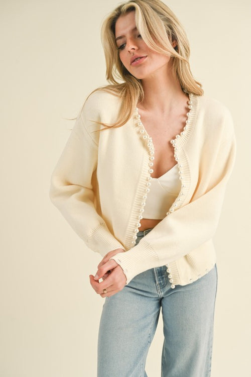 Pearl Trim Cardigan