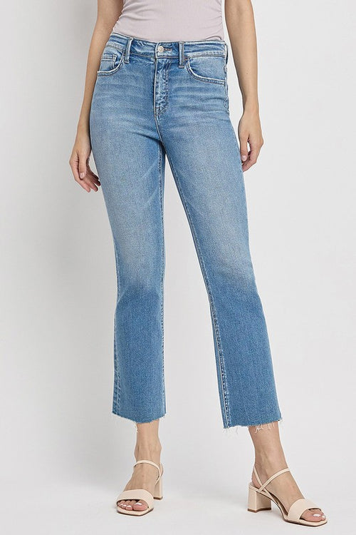 Light Wash Crop Flare Jeans