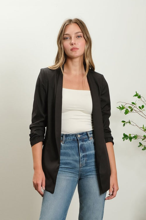 Black Collarless Blazer