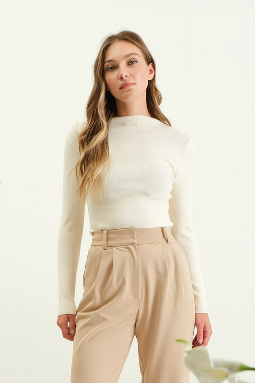 Ivory Mock Neck Top