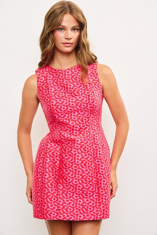 Pink Floral Mini Dress