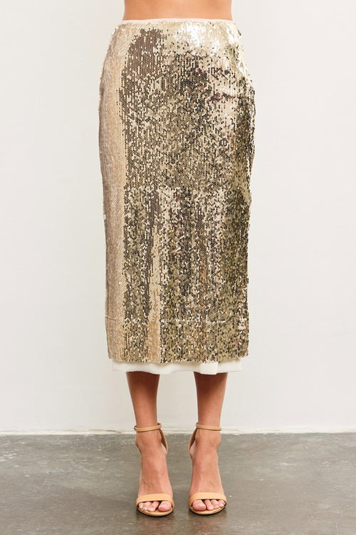 Layered Sequin Shift Skirt