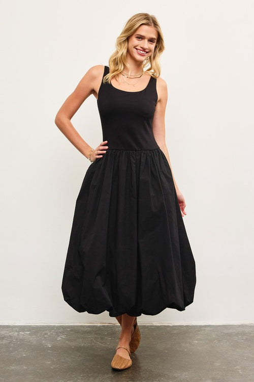 Bubble Hem Midi Dress