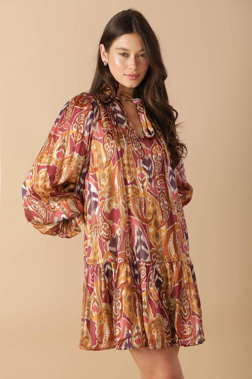 Retro Tie Neck Dress
