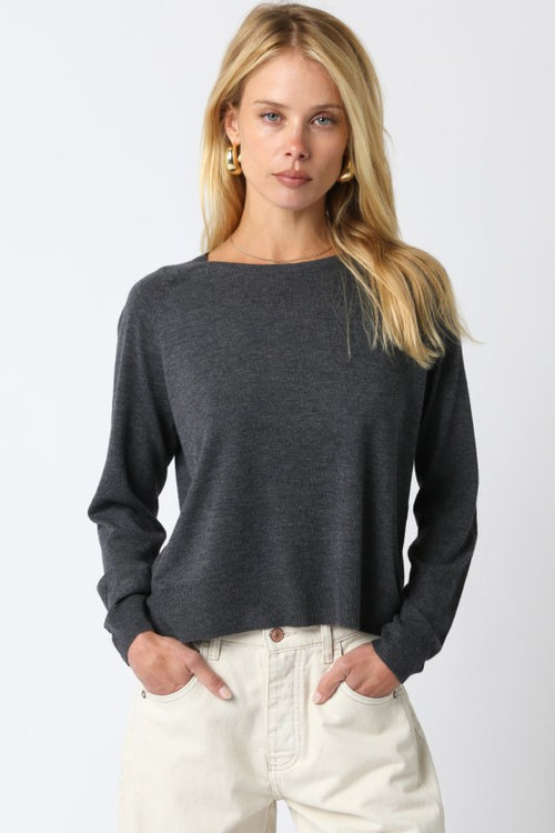 Charcoal Side Split Sweater