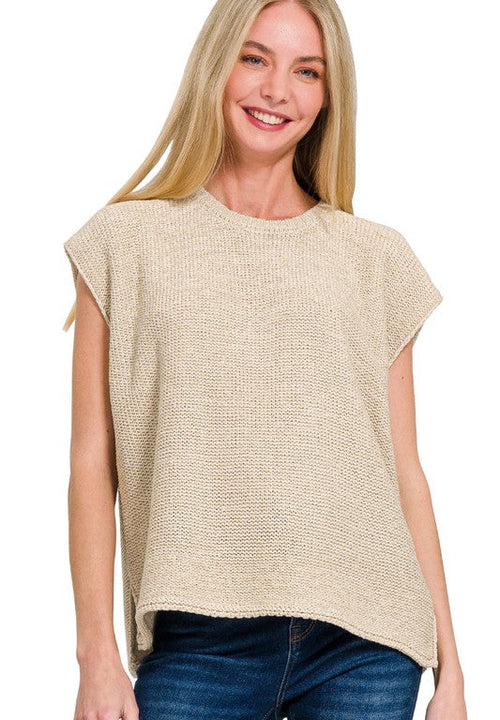 Oatmeal Oversized Knit Top