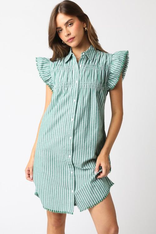 Collared Stripe Button Down Dress