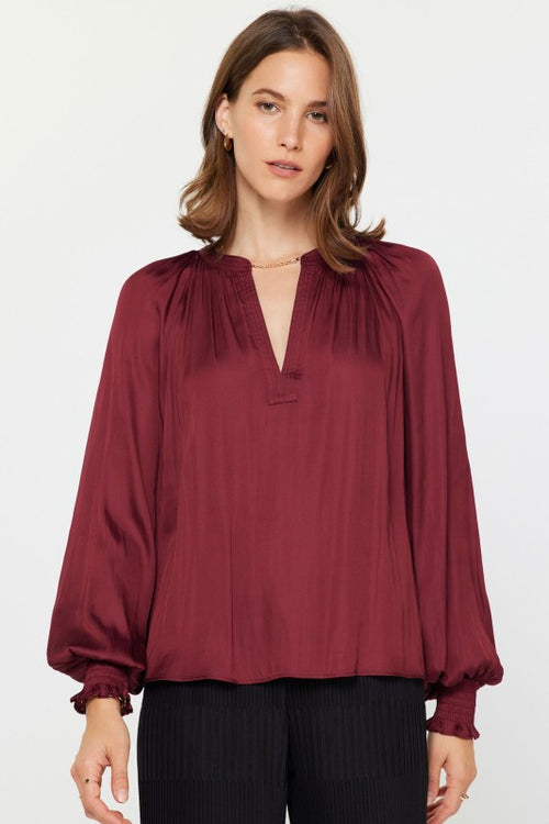 Burgundy Long Sleeve Top