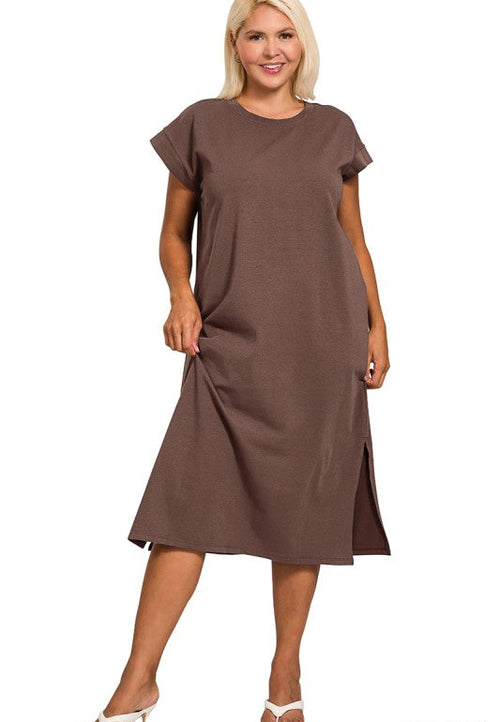 Brown T-shirt Midi Dress