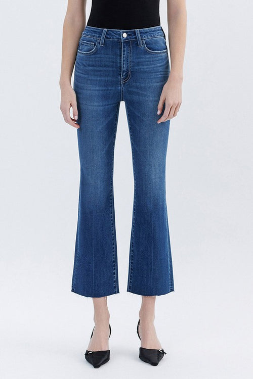 High Rise Raw Hem Jeans
