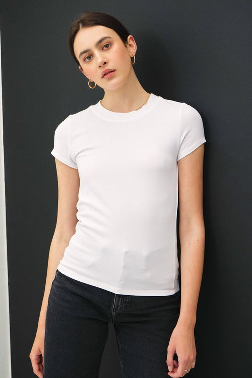 Solid Ribbed Tee