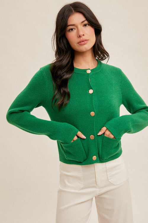 Kelly Gold Button Sweater