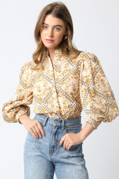 Marigold Balloon Sleeve Top