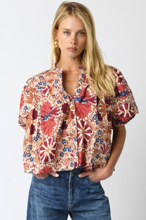 Rust Floral Top