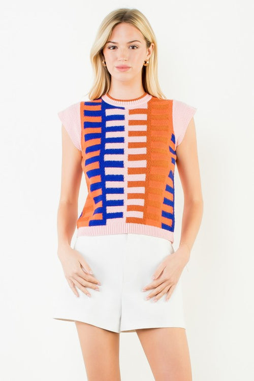 Color Block Knit Top