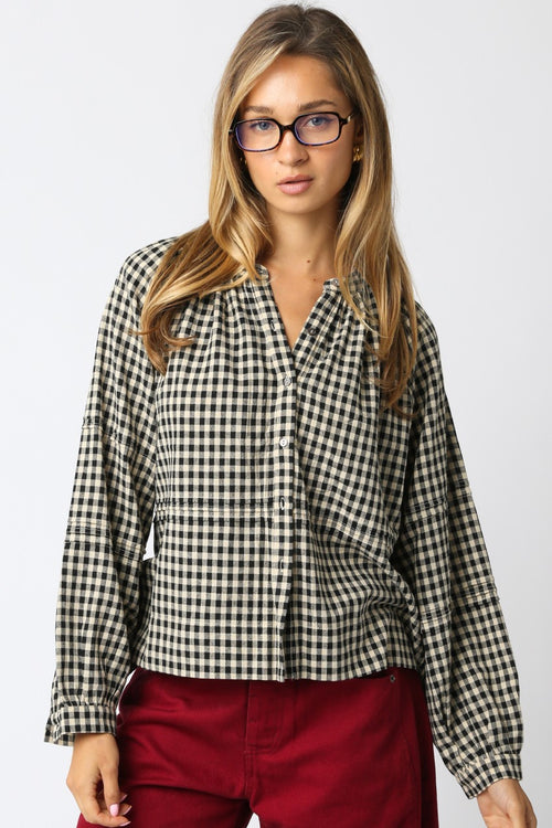 Gingham Long Sleeve Top