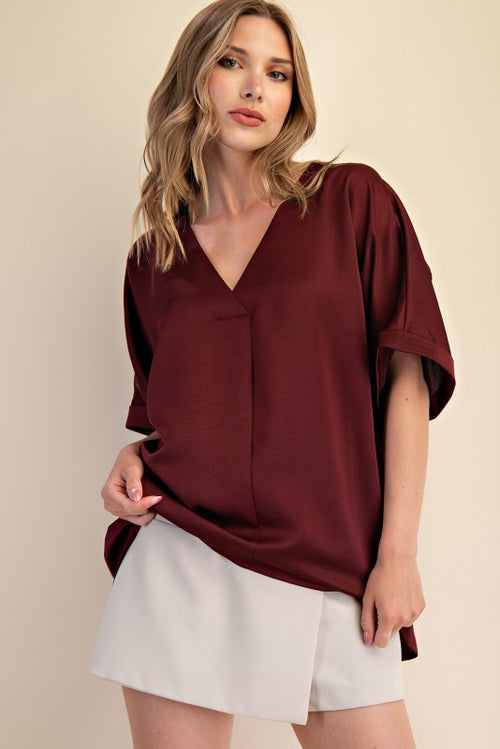 Burgundy High Low Top