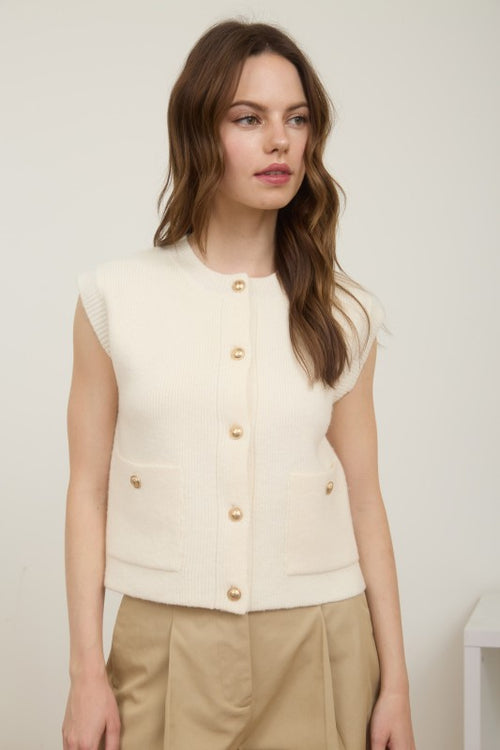 Gold Crest Button Vest