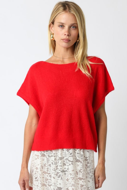 Wide Neck Knit Top