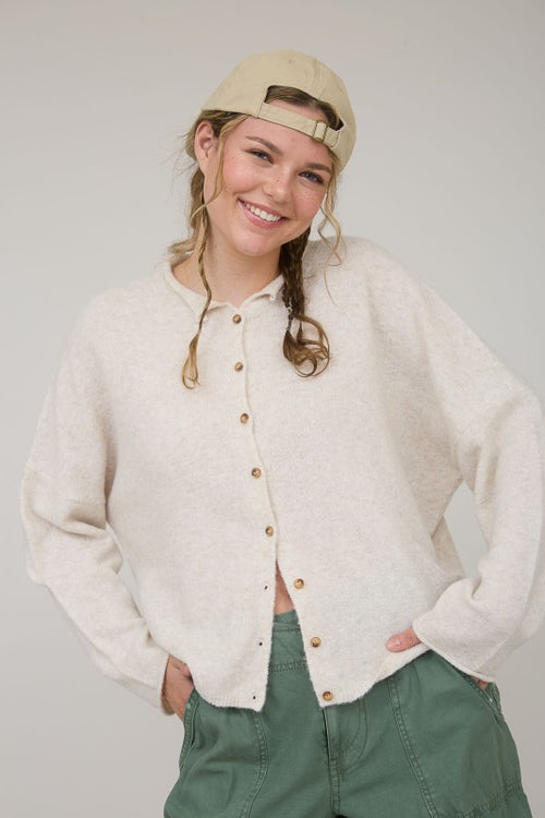 Rolled Neck Cardigan