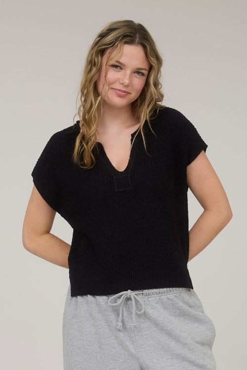 Knit Split Neck Top