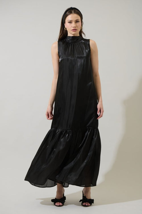 Black Organza Maxi Dress